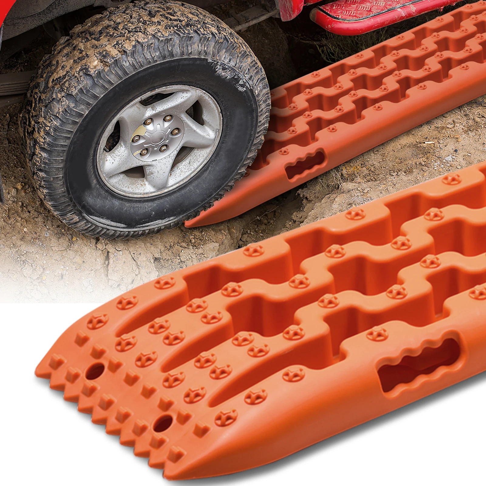 10T Traktionsbrett, 2 Stück, Schnee-Offroad-Schienen, Traktionshilfe, Schiene, Reifenleiter für Schlamm, Sandblätter für Wohnmobile – Detail 8