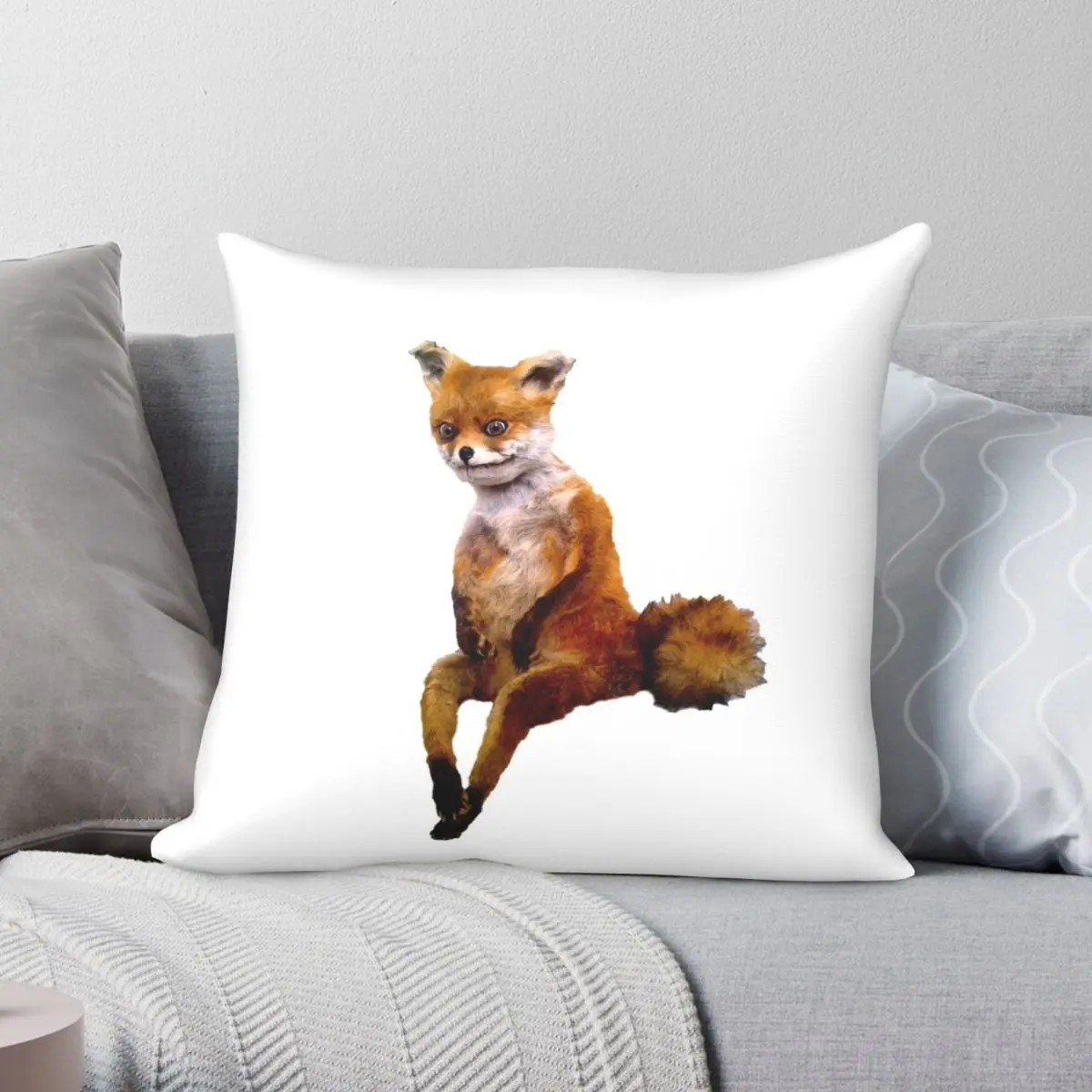 Stoned Fox The Taxidermy Fox Meme Square Pillowcase Polyester Linen Velvet Printed Zip Throw Pillow Case Home Cushion Case 18