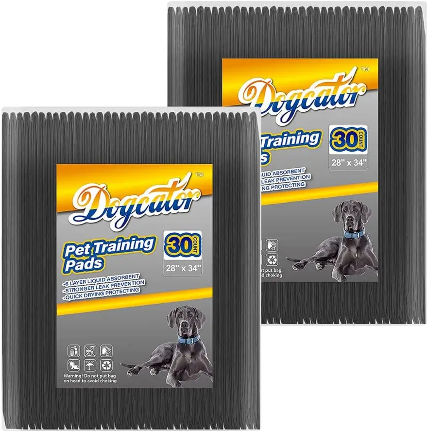 

60 Count Charcoal Dog Pee Pads, 28x34 Odorless Disposable Pet Training Pads