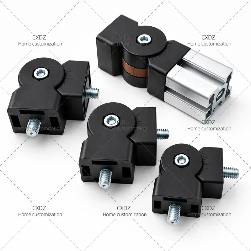 Industrial Aluminum Profile Movable Hinge Nylon Arbitrary Angle Connection Fixture 3030 4040 45 High Strength