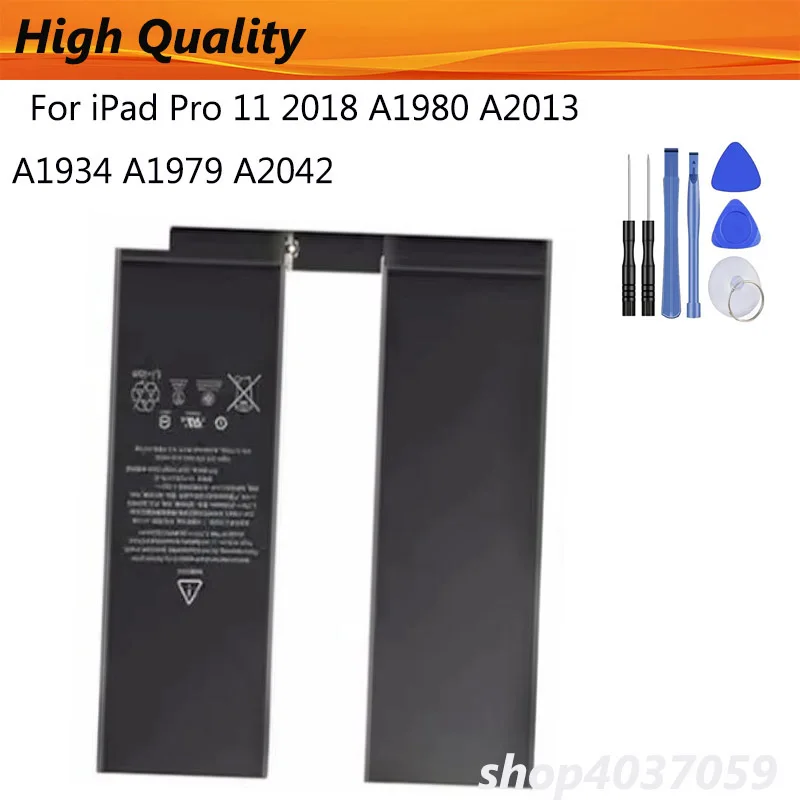 

For iPad Pro 11 2018 7812mAh Battery For iPad Pro 11 2018 A1980 A2013 A1934 A1979 A2042 Bateria + Tools