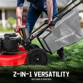 PowerSmart 自走式汽油割草機 21 英寸,配備 Briggs & Stratton E550 140cc 發動機,二合一碎草和集草功能 B8721S1 10 最佳銷售 自走式割草機 - №5