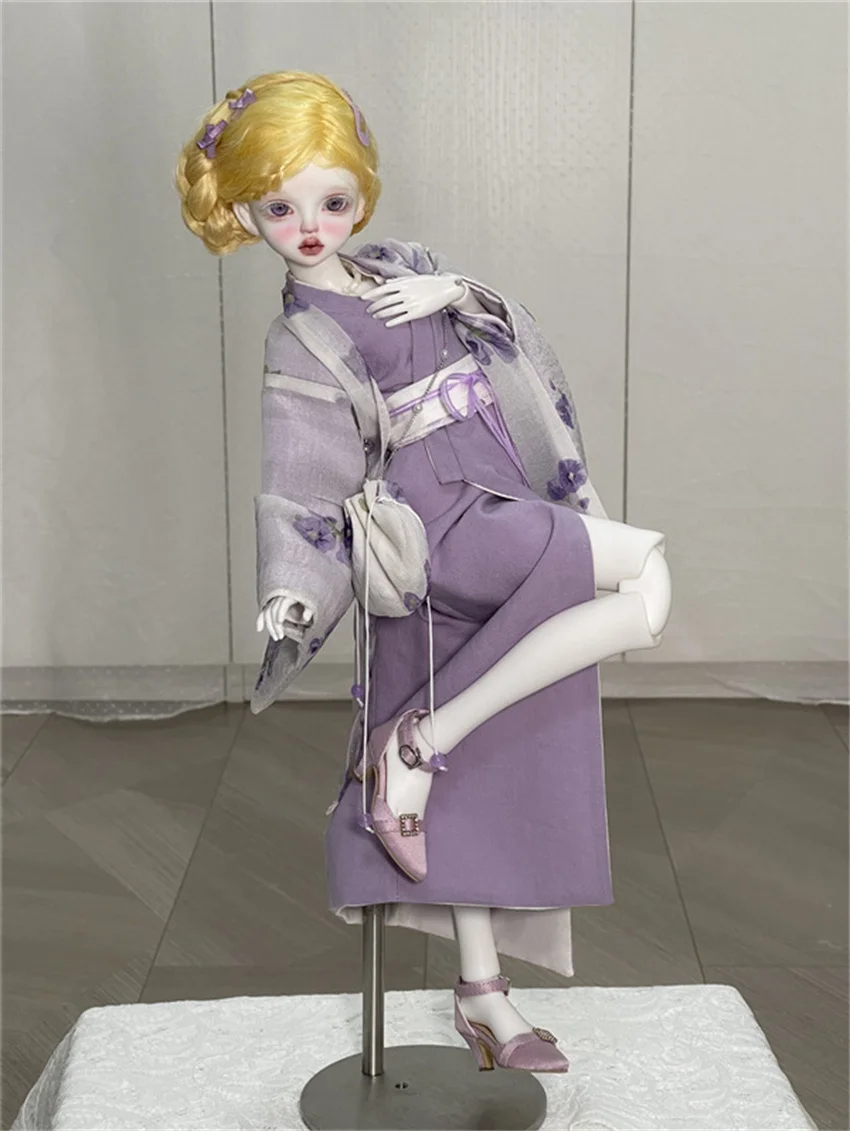 In Stock BJD/SD Shoes 1/3 1/4 High Heels Girls Silk Pointy One-button High Heels Multi-colored BJD Doll Accessories