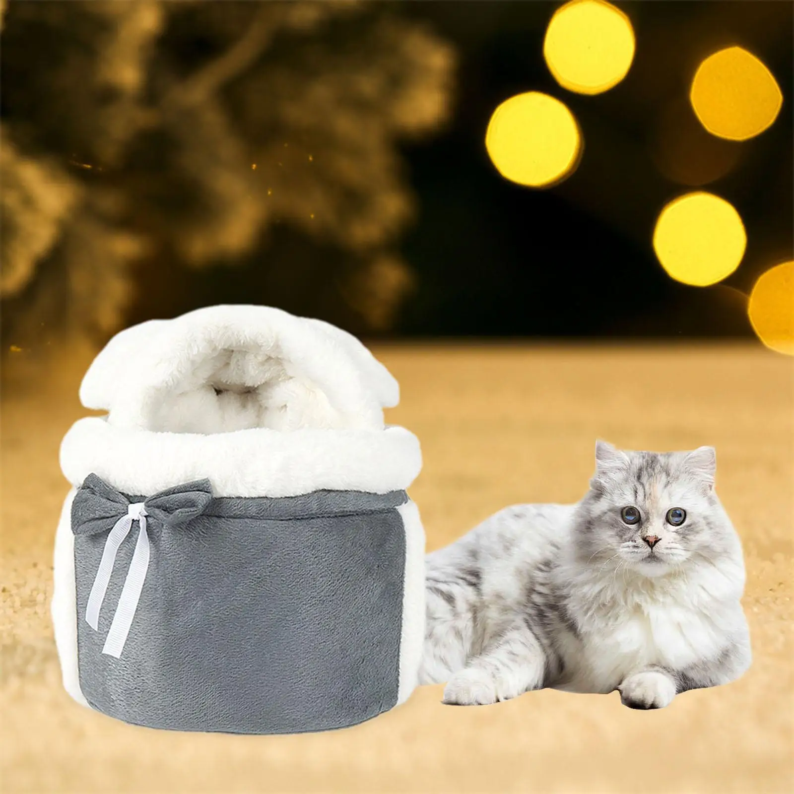 Jaula de felpa para mascotas de invierno, bolsa de pecho colgante para mascotas, mochila para perros y gatos pequeños para exteriores