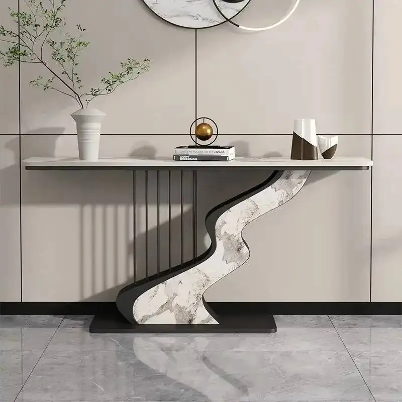 

Console Vintage Midcentry Table Modern Metal Lobby Nordic Console Table Hallway Entrance Wohnzimmer Tisch Living Room Furniture