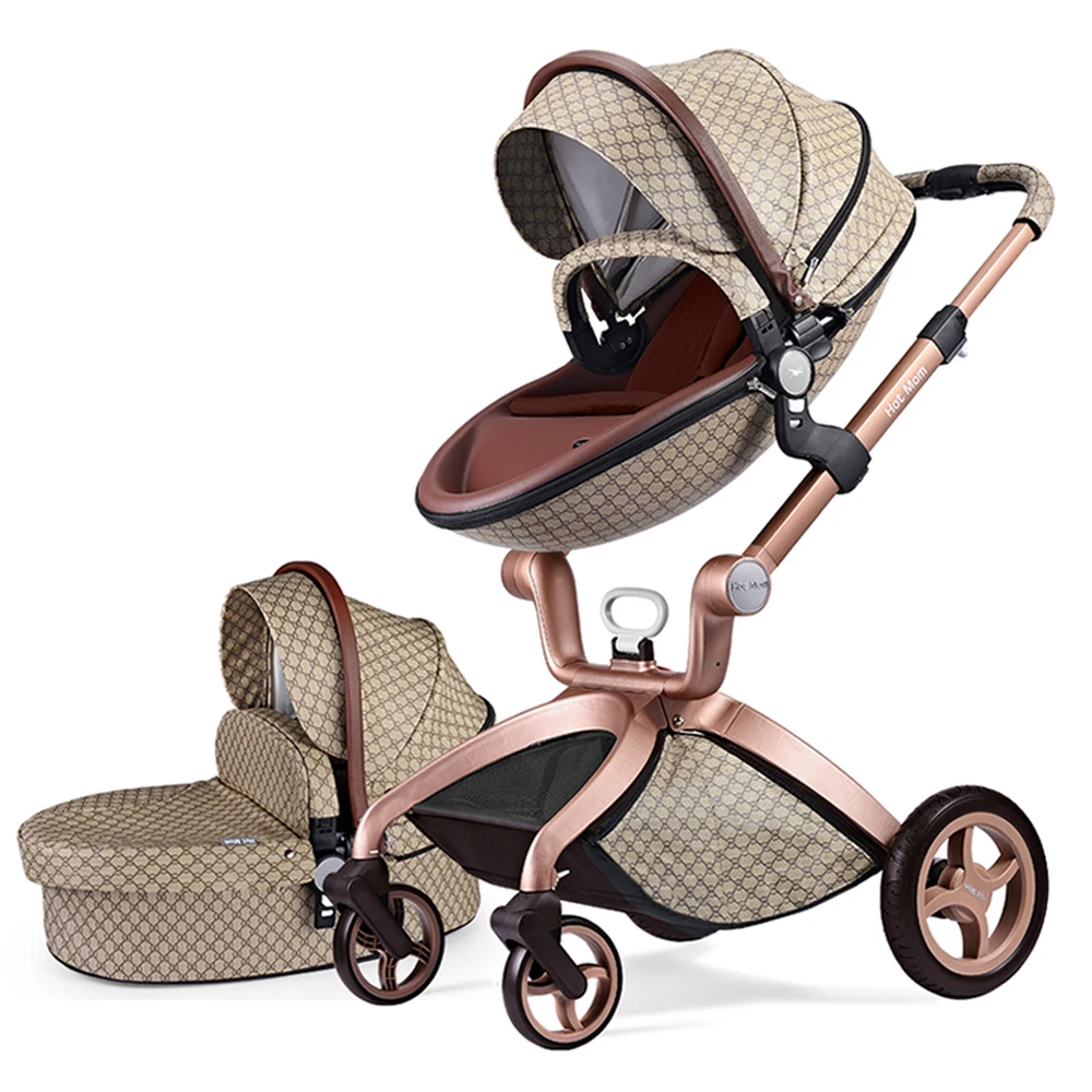 Hot Mom 2 in 1 Baby Pushchair, Baby Stroller,High Landscape Stroller For Newborn Baby,Multiple Accessories,Model F22