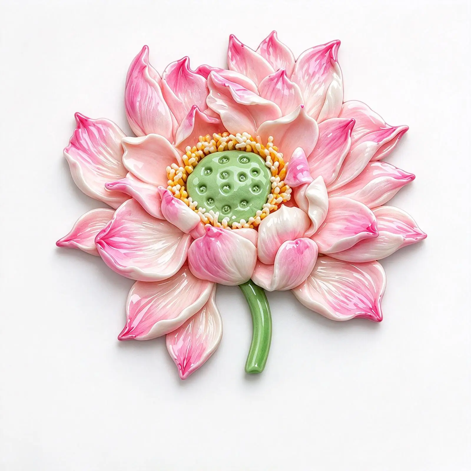 Good Luck Lotus 3D Resin Relief Refrigerator Sticker Creative Souvenir Personalized Decoration High-End Magnetic