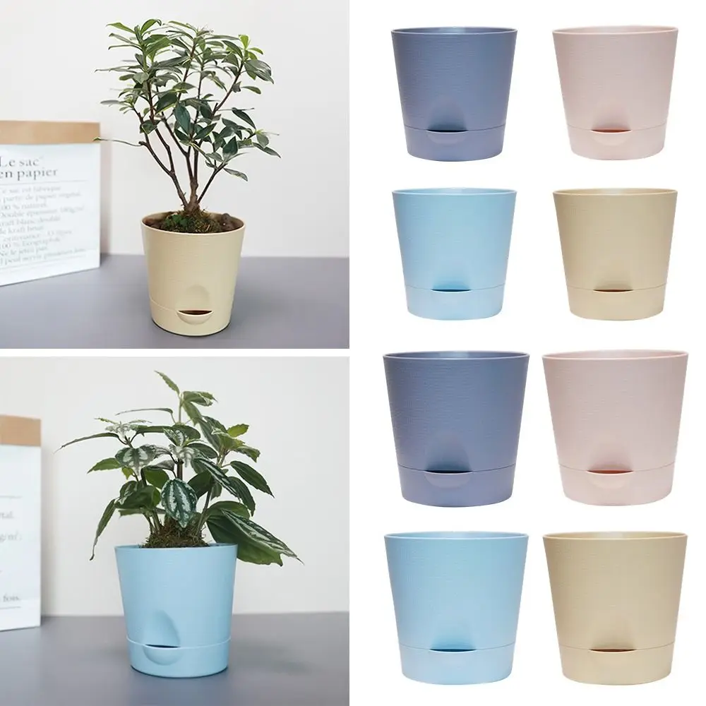Multicolor Flower Pot Plastic Self Watering Self-watering Flowerpot Breathable Round Removable Bottom Planter Indoor Outdoor