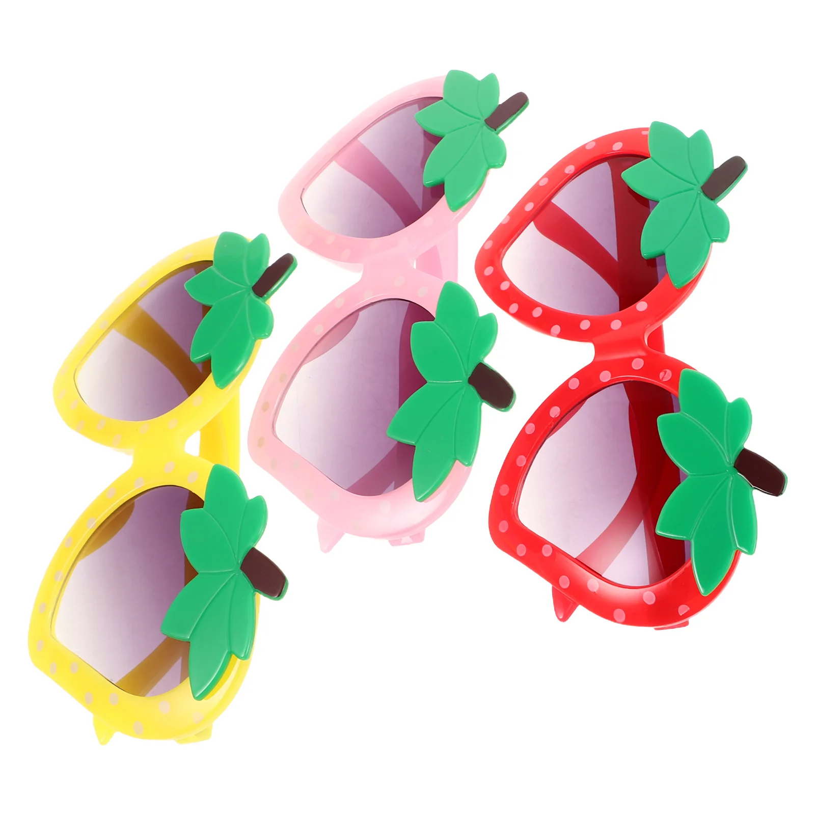 

3Pcs Strawberry Sunglasses Cute Fruit Shape Glasses Comfortable Cool Accessories Luau Beach Party