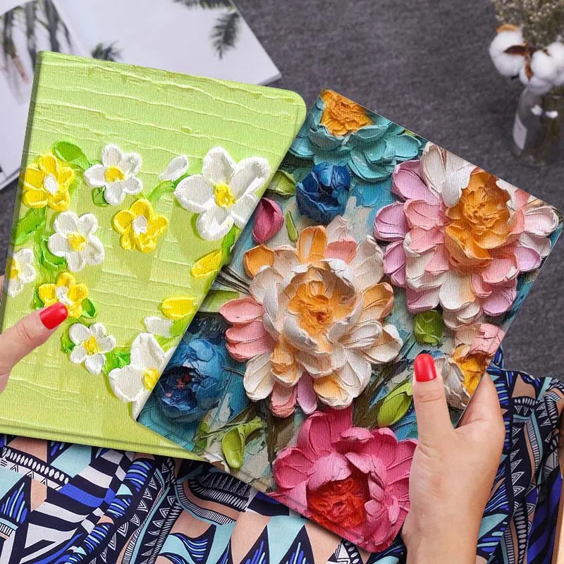 

Colorful Flower Art Gift Tablet Case For Lenovo Xiaoxin Legion Pad Tab Pro GT Y700 Gen4 2 11 P11 M10 K10 3rd Plus Gen