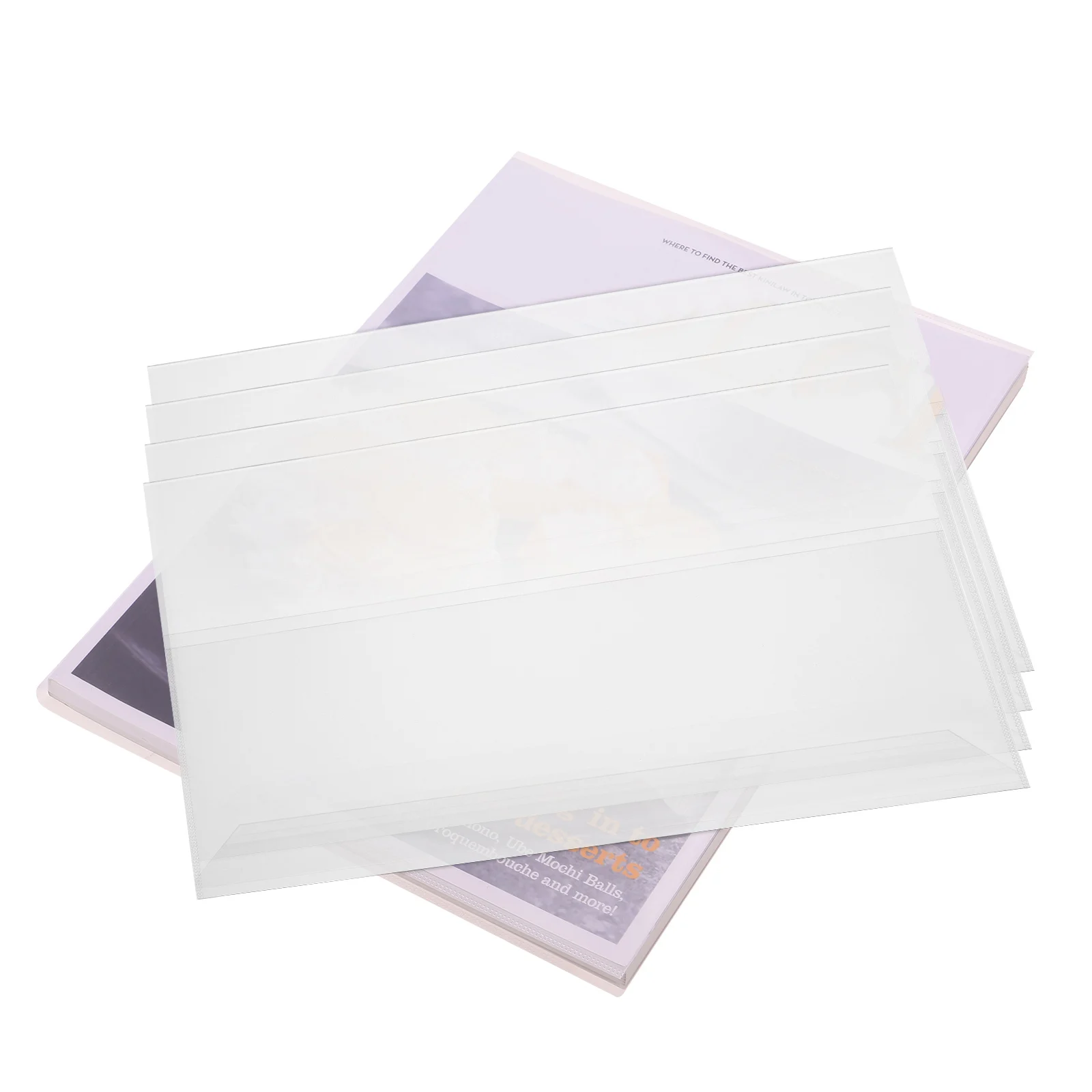 5Pcs Waterproof Book Covers Clear Reusable PP Book Protective Case for Textbook Presentation School Art Projects