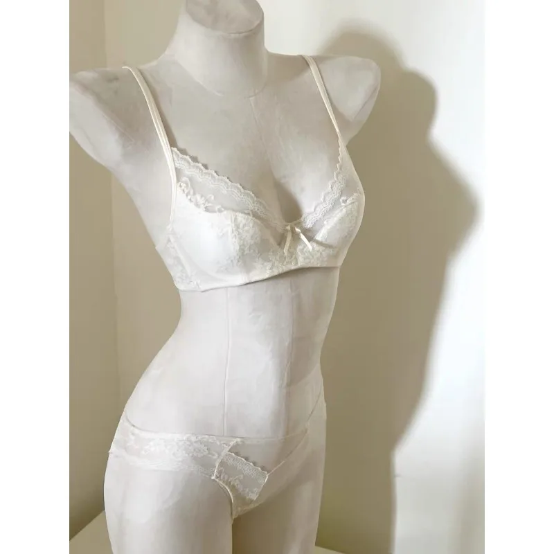 

Hot Sale French Lace Demi Bra, Summer Lightweight Underwire Push Up for Large Bust, Anti Sagging Sexy Lingerie Set BANERDANNI AB