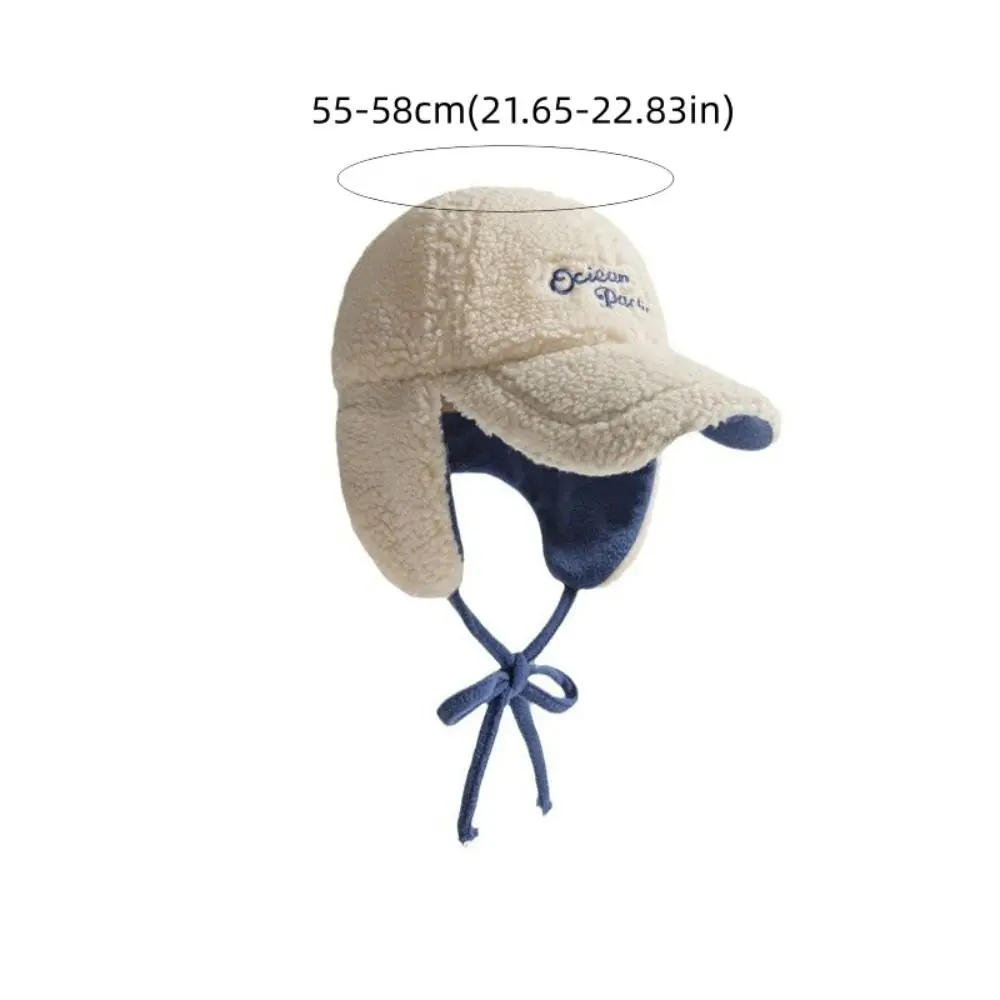 Ear Protectors Warm Pilot Hat Thickened Windproof Winter Baseball Cap Earflaps Visor Plush Cap Lamb Wool Hat Outdoor Sports