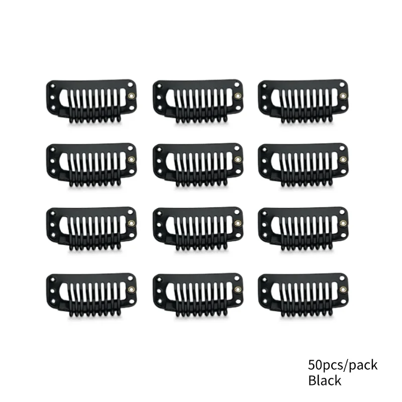 50 Uds. Clip de peluca de gota de agua de nueve dientes mejorado: hecho de material metálico, diseño resistente y duradero, portátil y ligero, s