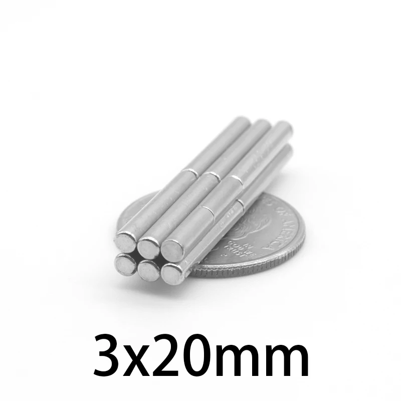 

10/20/50/100/200/300 шт. 3x20 неодимовый магнит 3 мм x 20 мм небольшие круглые магниты 3x20 мм неодимовый мощный Магнитный Магнит 3*20 мм