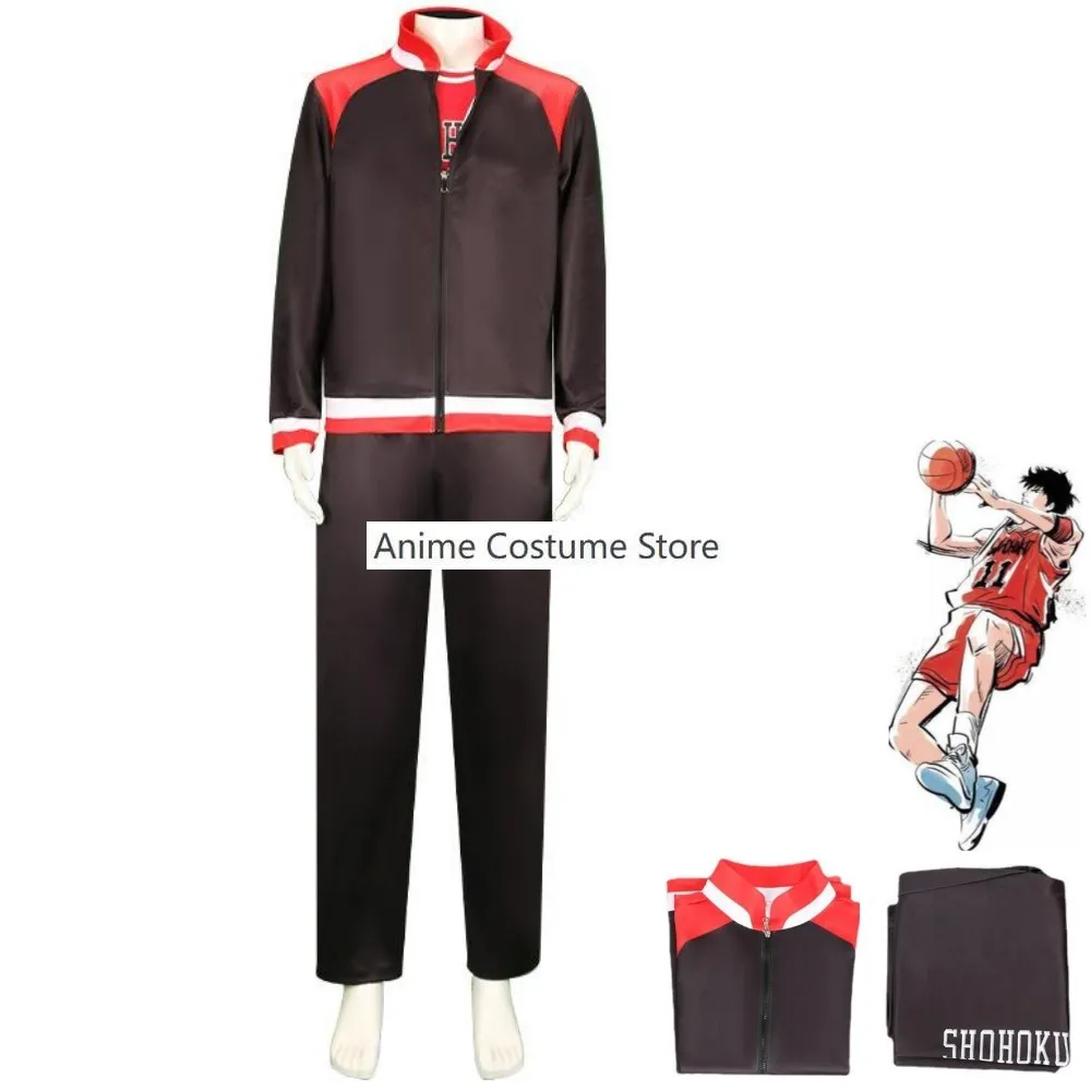 

Anime Slam Dunk Rukawa Kaede Sakuragi Hanamichi Cosplay Costume Black Sportswear Uniform Coat Man Woman Halloween Suit