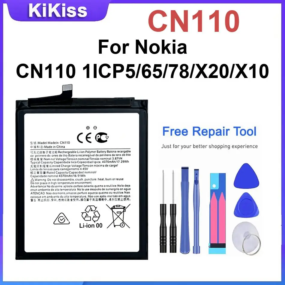 

CN110 Mobile Phone Battery For Nokia X20 X10 CN110 1ICP5 65 78 Rechargeble Batteries