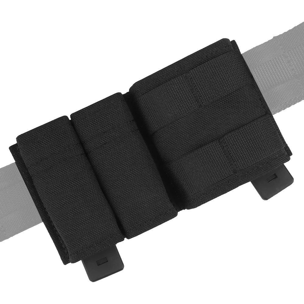 Tactical 5.56+9mm+9mm Magazine Pouch KYWI Wedge Insert Shorty MAG Bag MOLLE M4 G17 AR15 Airsoft Belt Vest Gear with Maclice Clip