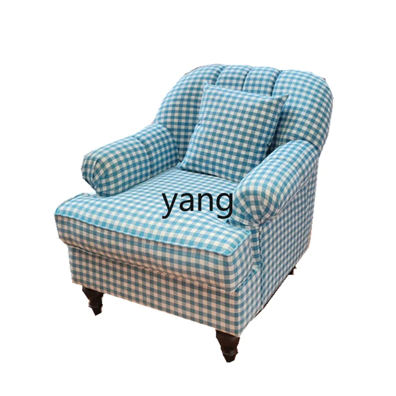 

LZR French retro fabric single sofa small apartment British balcony bedroom living room