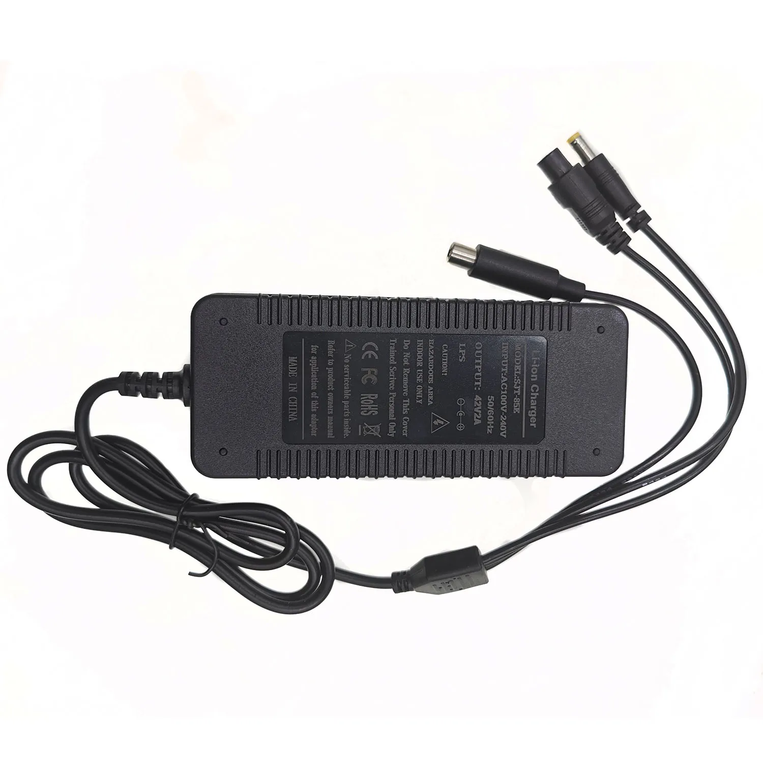 42V 2A Battery Charger 3in1 DC5521mm*RCA 8mm*3 prong M12 Connector for Xiaomi Mijia M365 36v power