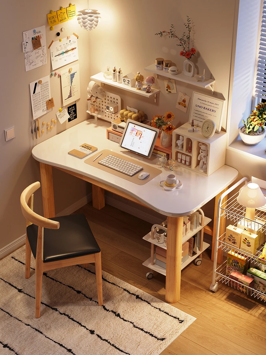 Postmodern Nordic All Solid Wood Desk Household Simple Computer Desk Small Apartment Writing Desk Bedroom Study Workbench