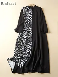 Vestido camisero largo a rayas para mujer, ropa informal holgada con lunares, talla grande, verano, 2023