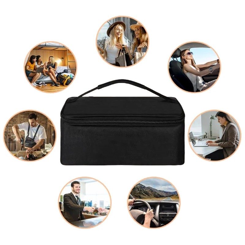 80W Quick Heating Mini Oven 220V 110V 24V 12V Electric Heated Bag Truck Car Picnic Office Lunch Box Warmer Plate Portable Heater