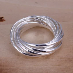 Nine Circles Retro Ring New Listing Silver 925 Plated Circle Women Lady Rings Fashion Jewelry Free Shipping