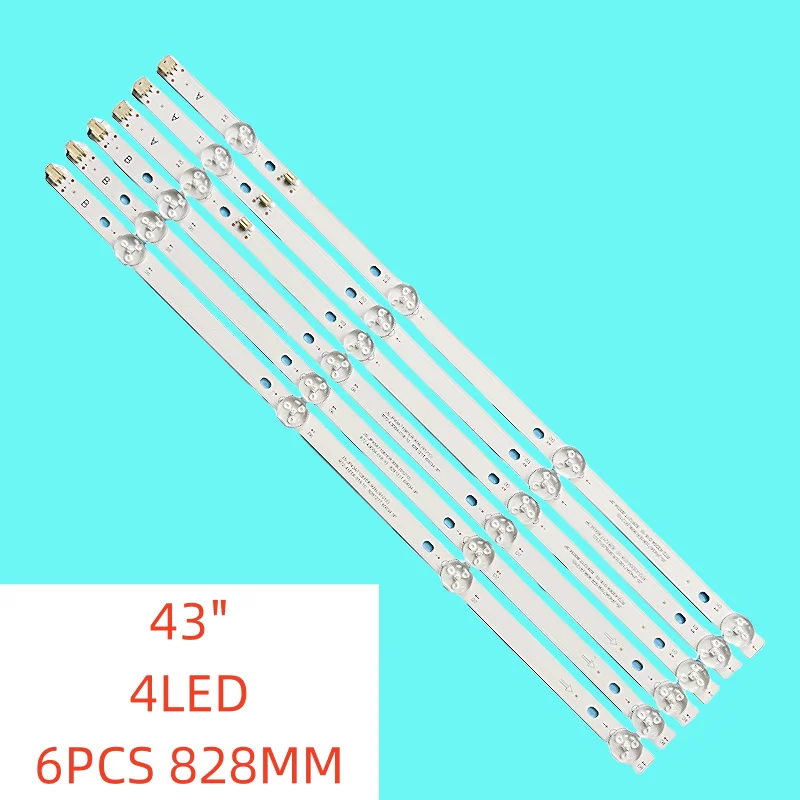 6PCS/SET 4lamps New LED Backlight for JS-JP43A71081ER.909L(91210) R72-43D04-018-10 R72-43D04-018-10 828121T.60034.3P