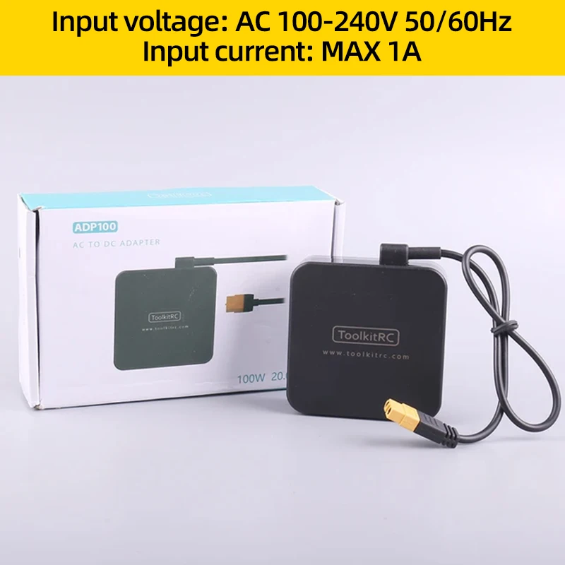 ToolkitRC ADP100 Adapter 100W 20V Power Supply With XT60 Connector For M6D M7 M6DAC IMAX B6 ISDT Q8 Q6 HOTA SKYRC Charger