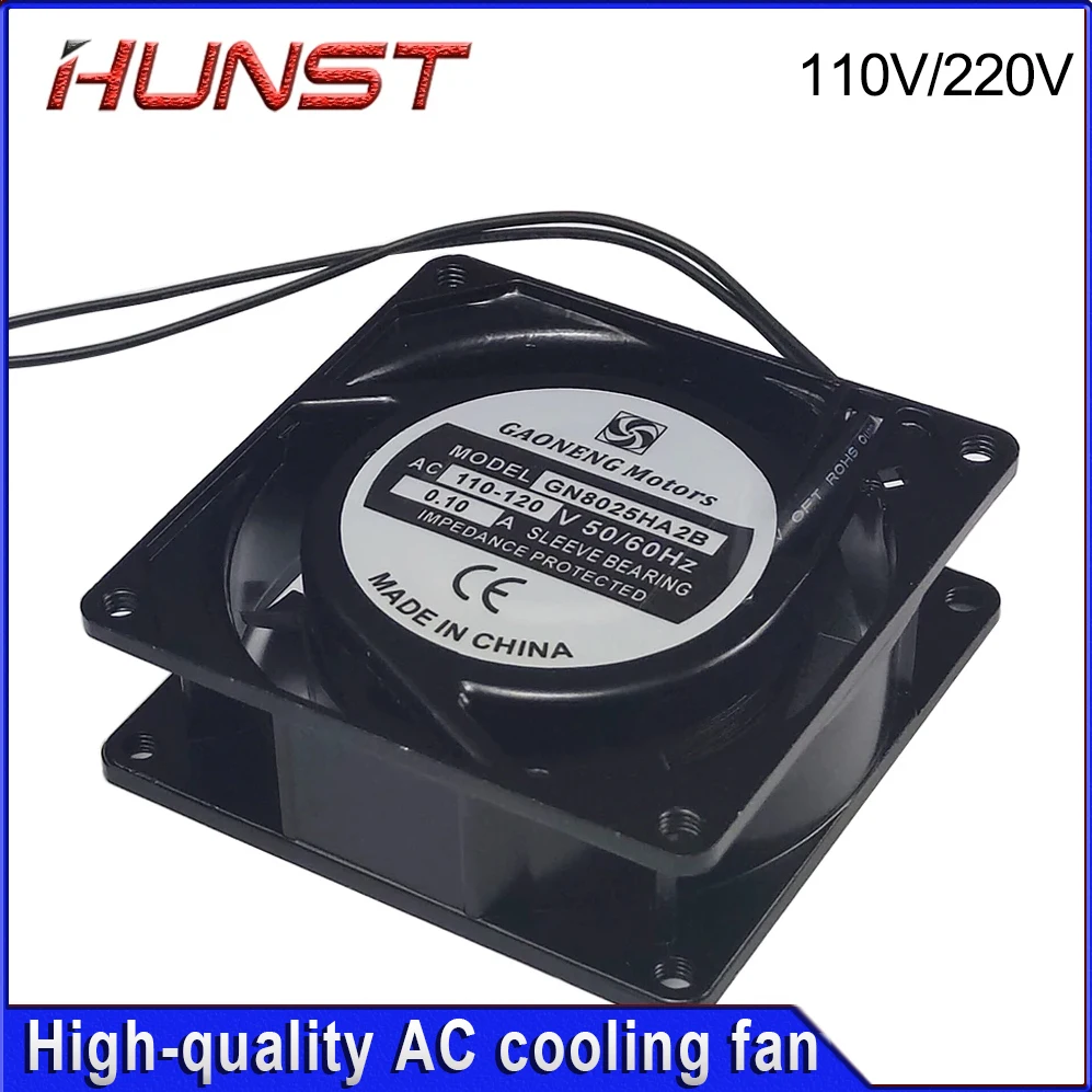 Hunst عالية الجودة مروحة التبريد إطار معدني من الألومنيوم GN12038HA 120*120*38 مللي متر GN8025HA 80*80*25 مللي متر 110/220 فولت التيار المتناوب 0.14/0.07A #1