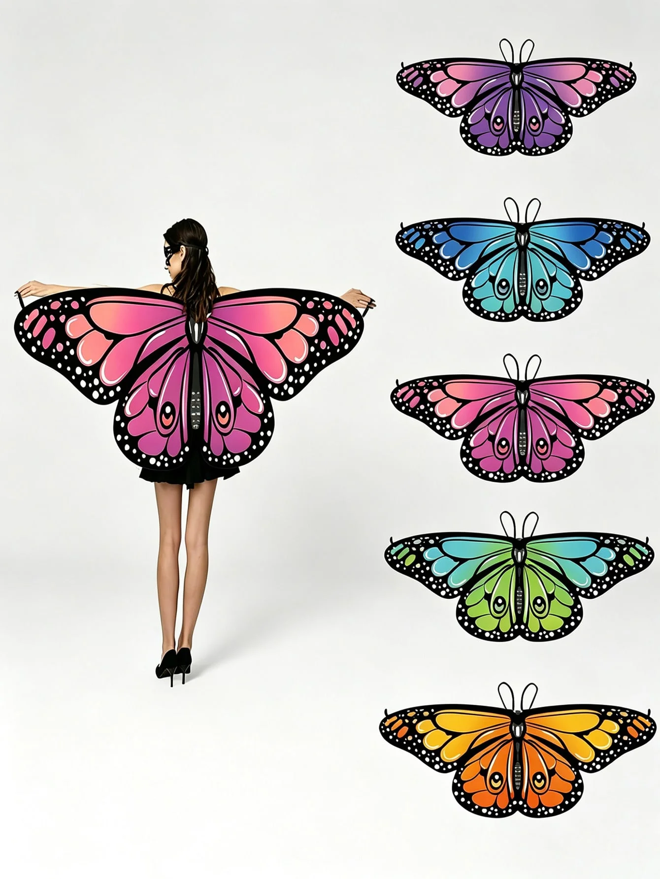 Elegant Butterfly Wing Cape, Fairy Cape, Fantasy Cloak, Suitable For Halloween And Holiday Parties, Great For Stage Performance,