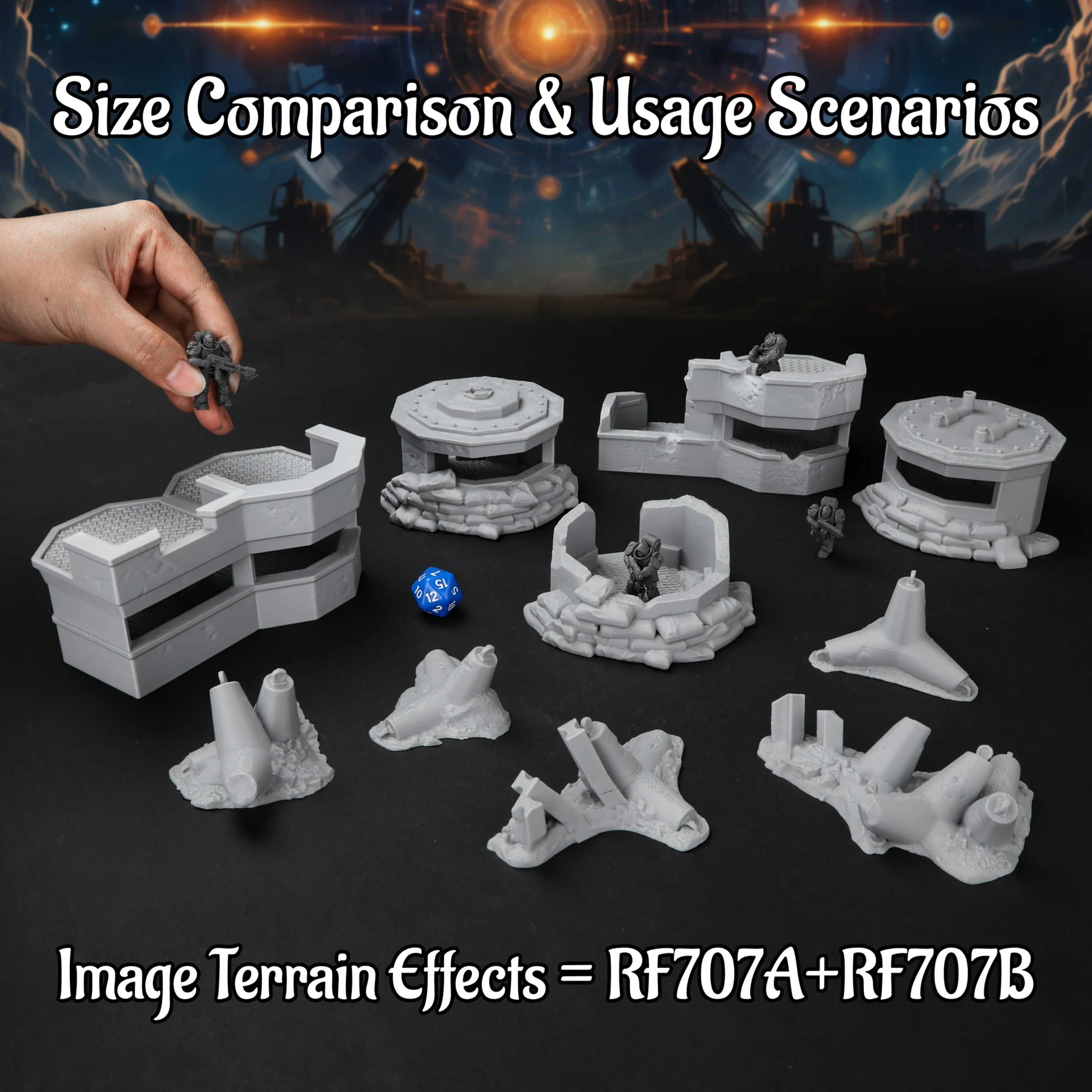 Sci-Fi Modular Battlefield Bun - Miniature Terrain Set ulasan dan harga