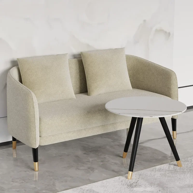Nordic sales office negotiates modern simple rock slab coffee table light luxury fabric sofa chair