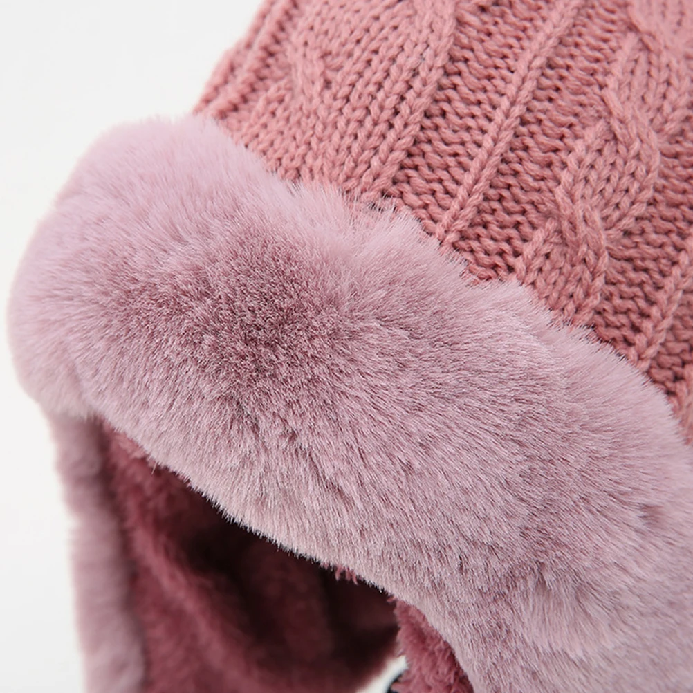 

Earmuff Ball String Hat Autumn Winter Warm Headwear Knitted Warm Keeping Earflap Hat for Adults ( )