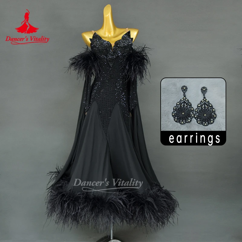 Social Dance Costumes Customized High-end Luxury Performance Dresses Waltz Foxtrot Tango Competition Clothing Dancer's Vitality
