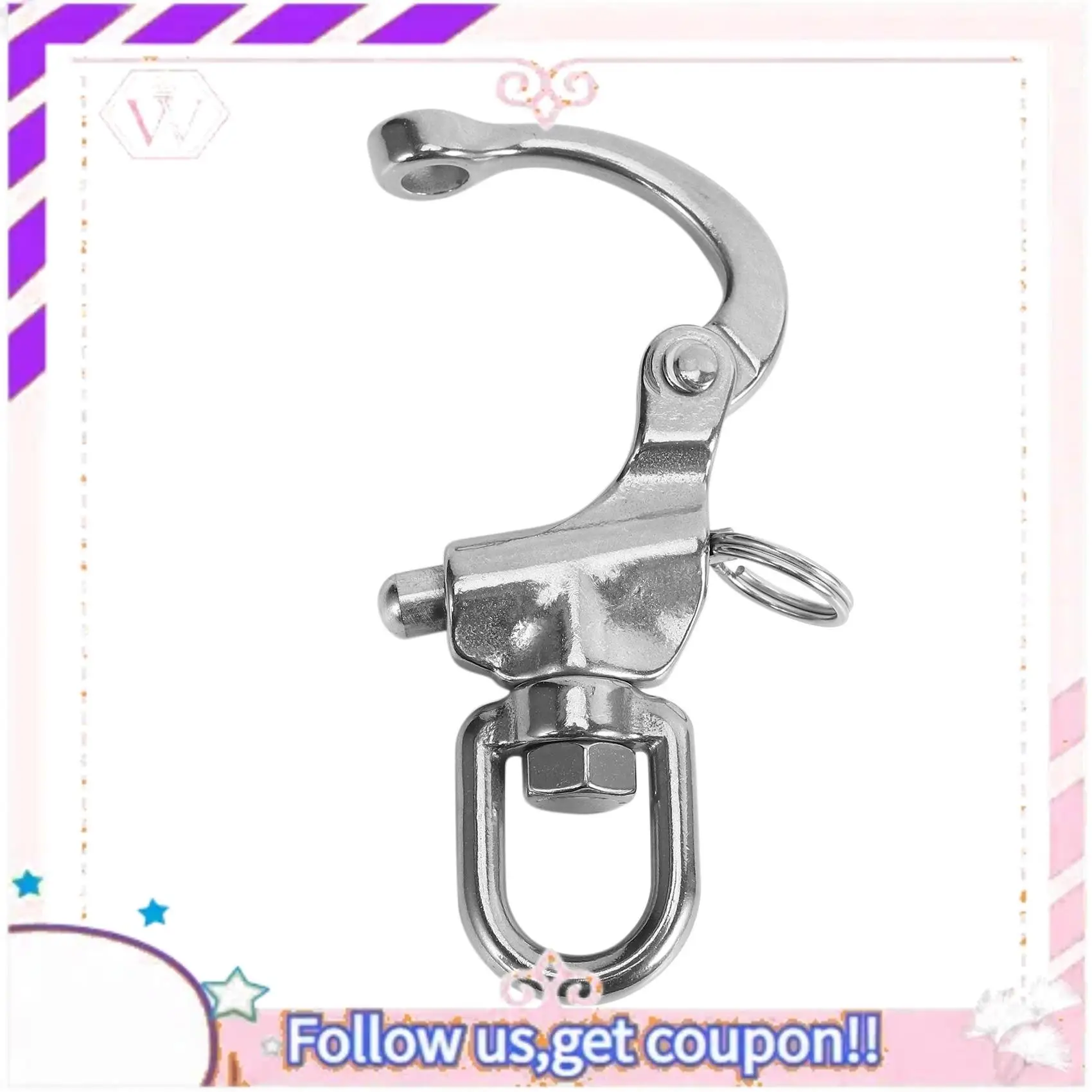 

Простая в использовании поворотная скоба из нержавеющей стали 316, быстроразъемная якорная цепь для лодки, поворотный карабин для морского архитектора