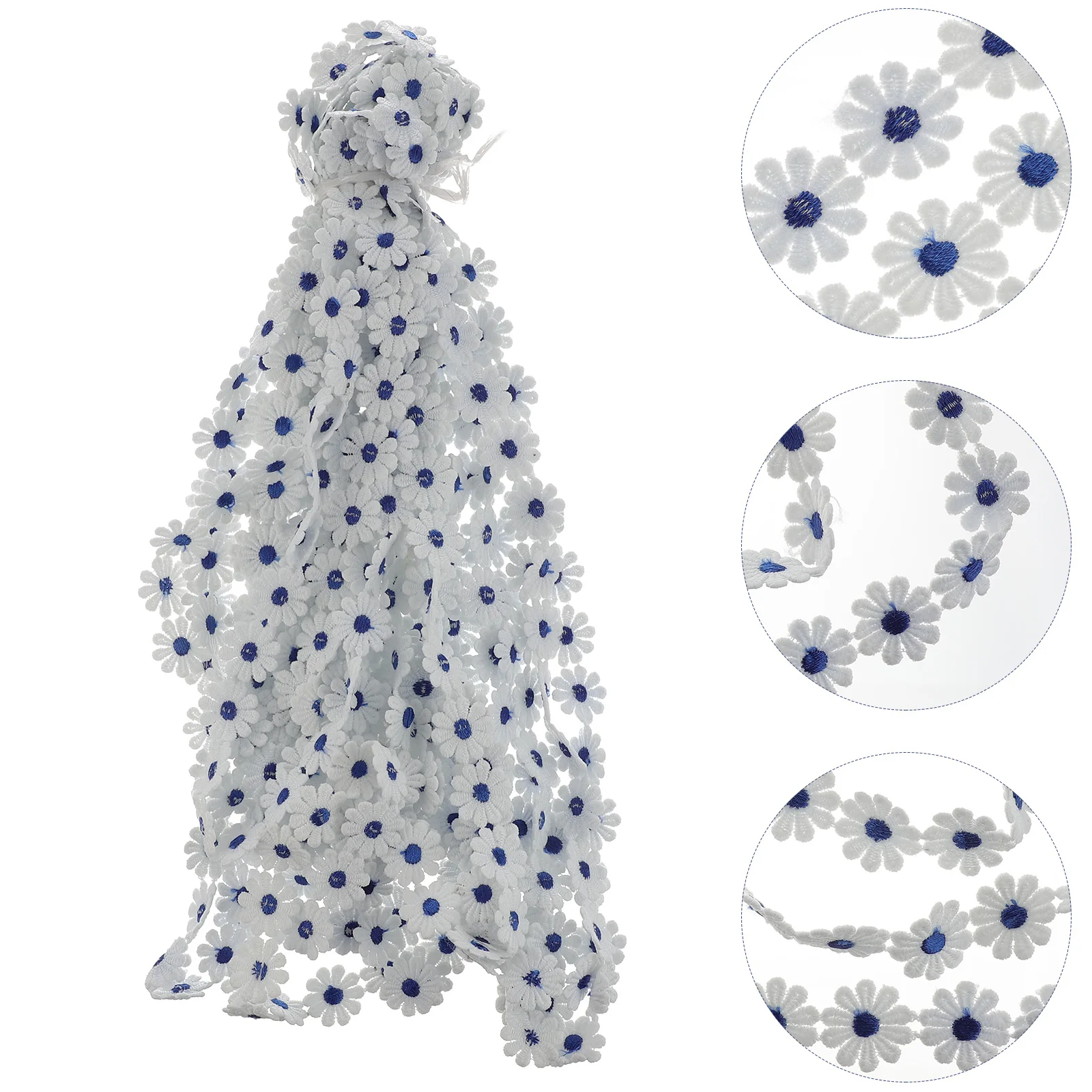 

15Yards Embroidered Lace Trim Polyester Stretchy Ribbon for Wedding Crafts DIY Decorations Packaging Materials