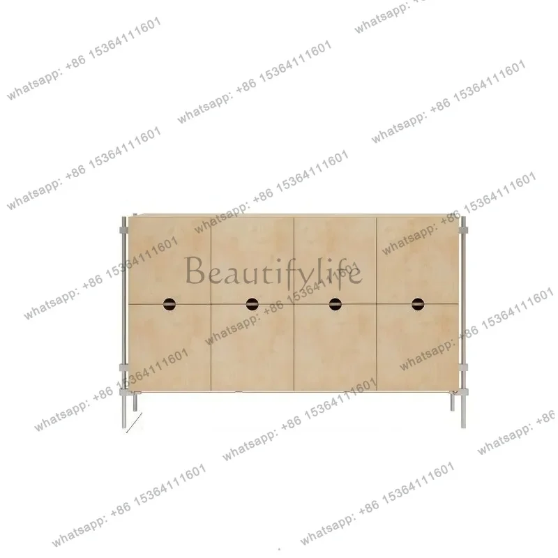YJ Solid wood storage cabinet, living room, multi-layer partition, shoe cabinet, floor-to-ceiling simple sideboard, designer fa