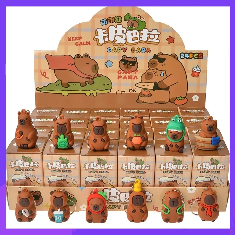 

Cute 24pcs/Set Capybara Figure Blind Box Anime Capibara Figures Doll Keychain Pendant Decoration Toy For Children Christmas Gift