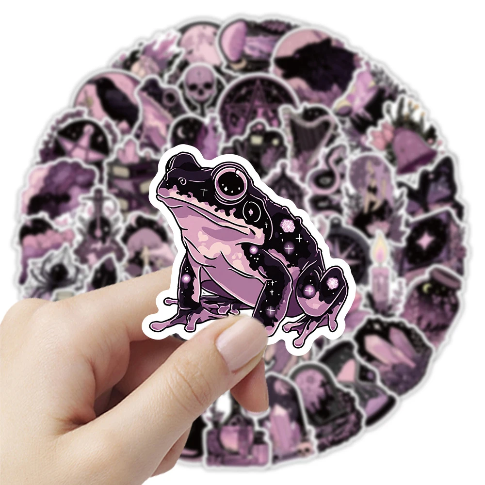 10/30/50pcs Cartoon Dark Purple Gothic Style Stickers Aesthetic DIY Skateboard Phone Helmet Laptop Cool Graffiti Decals Toy Gift view 4