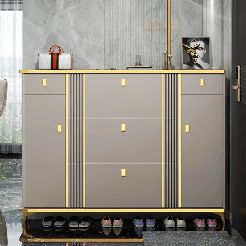 Shoes Organizer Luxury Living Room Shoe Cabinets Design Modern Storage Narrow Hall Shoe Closed Grey Schoenenrek Household Items