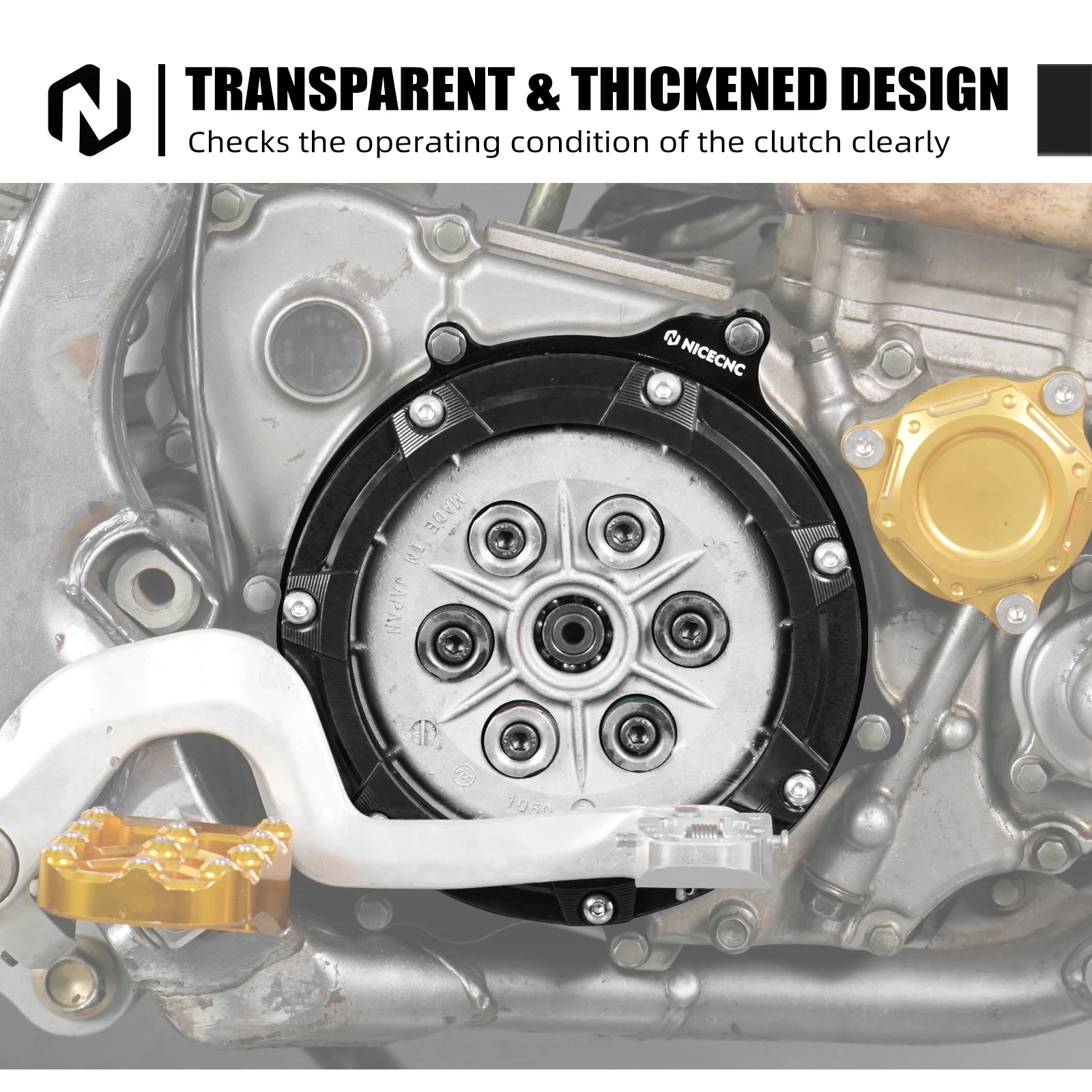 NICECNC For Suzuki DRZ400 DRZ400E DRZ400S DRZ400SM DRZ 400 E DRZ 400 S DRZ 400 SM 2000-2024 Motorcycle Clear Engine Clutch Cover