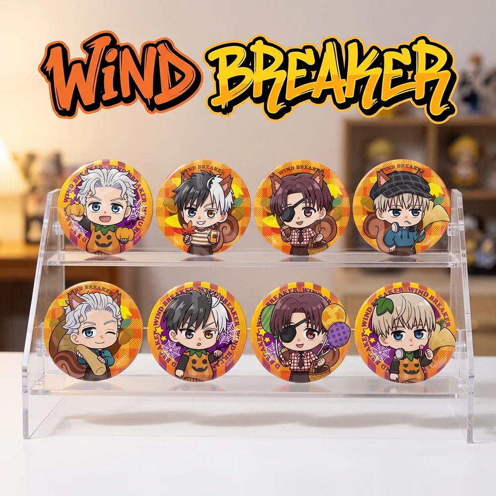 Anime Badge WIND BREAKER Sakura Ren Suo Hajime 2026 Halloween Party Squirrel 58MM Kawaii Keychain Cute Keyring Lapel Pin Itabag