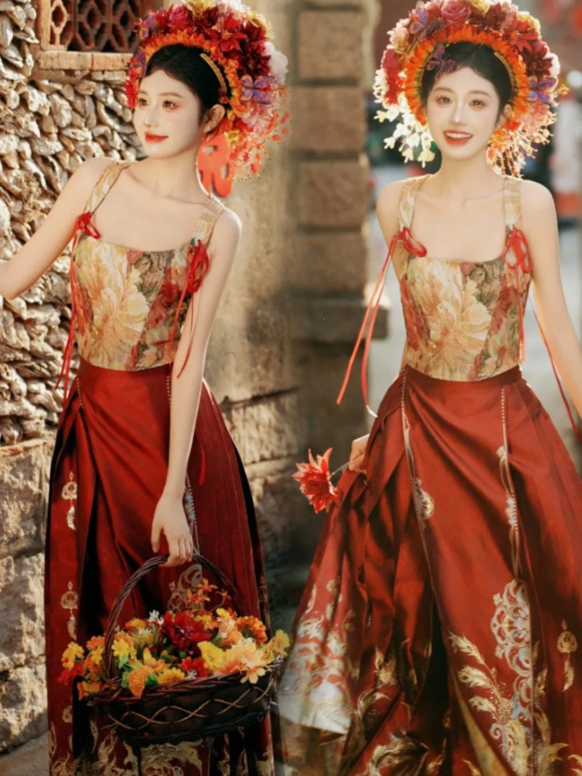 

Женская заколка для волос Xunpu в старинном стиле с цветами, новая модель для фотосессий в путешествиях, для юбок с длинным шлейфом, для этнических нарядов