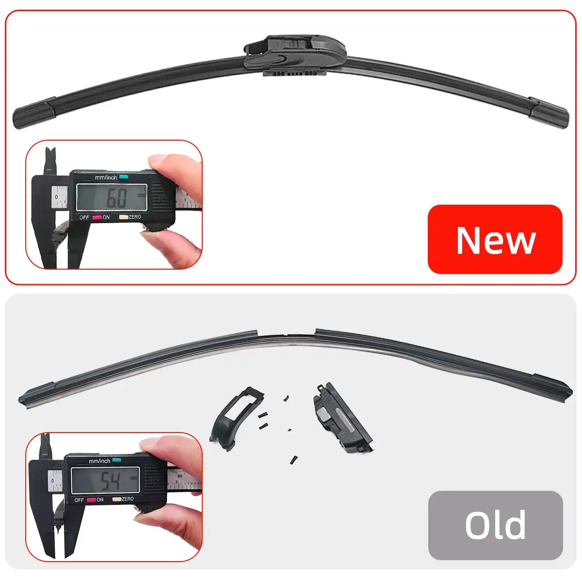 1PC Wiper Universal J/U-Shaped Hook Frameless Wiper Natural Rubber Strip Windshield Wiper13\