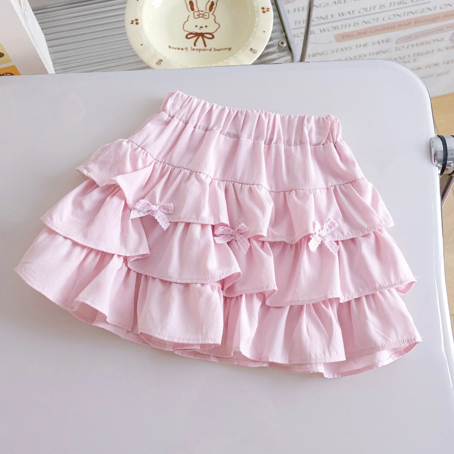 

Girls Summer Cake Dress Korean Style Half Skirt with Safety Pants Short Skirt for Girls Summer Clothing