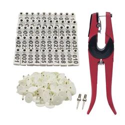 1-100 Cow Ear Tag Signs with The Word Pliers Ear Laser Typing Copper Head Earrings Farm Animal Identification Card Tag Set