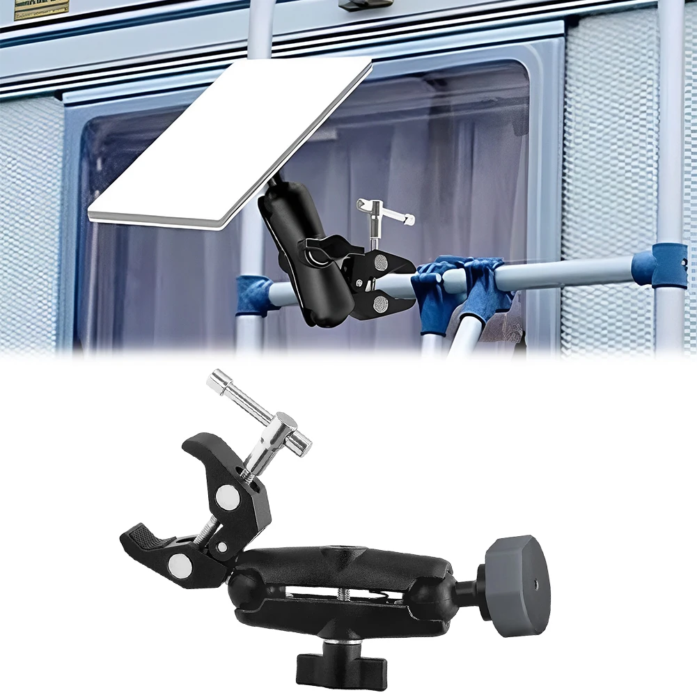 For Starlink Mini Clamp Bracket Kit with 1/4 Screw Adapter Round Tube Bracket Adjustable Roof Mount RV Mount for RV/Yacht/Camper