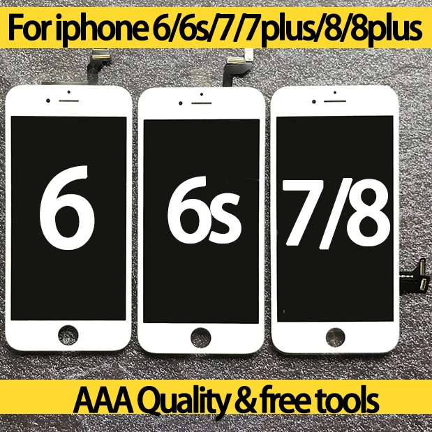Wysokiej jakości wyświetlacz AAA dla Iphone 8 LCD Touch Zamienny ekran Digitizer Zespół dla Iphone 7 LCD dla iphone 6s 7 8 plus lcd